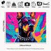 2D Pop Art Dobermann Hintergrund Bunter Spritzer Hintergrund Studio Fotografie Hintergrund