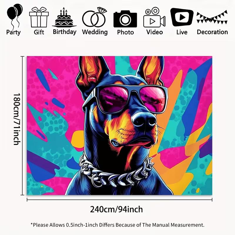 2D Pop Art Dobermann Hintergrund Bunter Spritzer Hintergrund Studio Fotografie Hintergrund