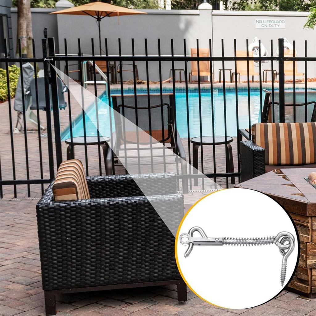 Fliegengittertür Riegel Set 12-teilig Edelstahl Privatsphäre Riegel Federbelastete Sicherheitsbeschläge Für Badezimmer Schuppen Pooltor Spa