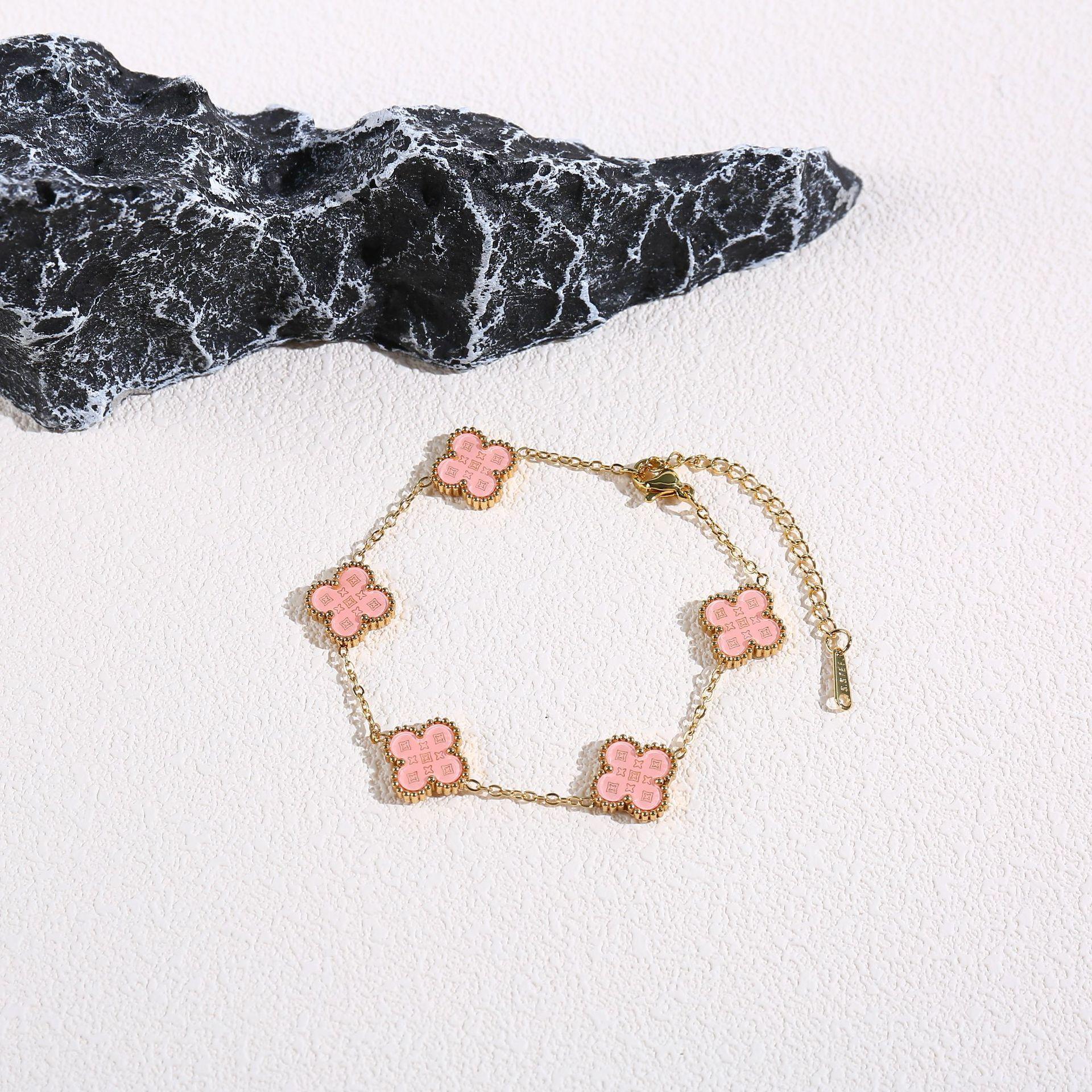 Браслет женский Четырехлистник Легкая роскошь Роскошь Роскошные ювелирные аксессуары Ручная работа