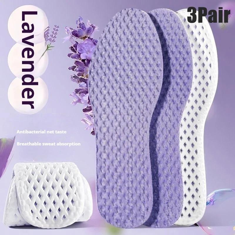 3 Pair Summer Cooling Insoles for Men Running Sports Shock Absorption Shoe Sole Breathable Shoes Insole Memory Foam Shoe Pads