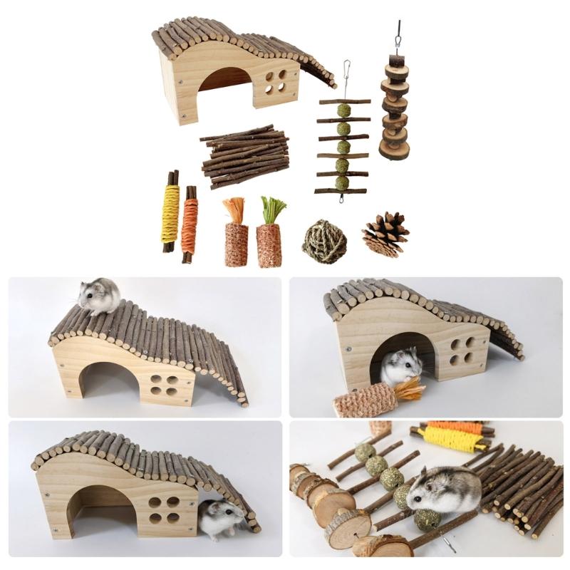 Hamster Chew Toy Cage House Toy Rattan Ball Biting Resistant Rabbit Toy for Small Animal Guinea Pigs Boredom Toy10PCS