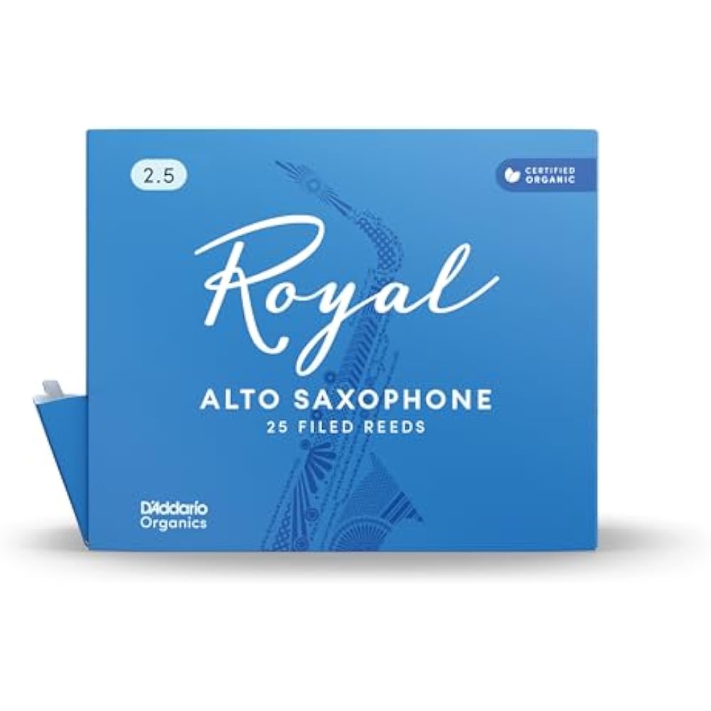 D'Addario WoodWinds Daddario Reed for Alto Saxophone ROYAL RJB0125-B25 [Hardness: 2.5] 25 Sheets ...