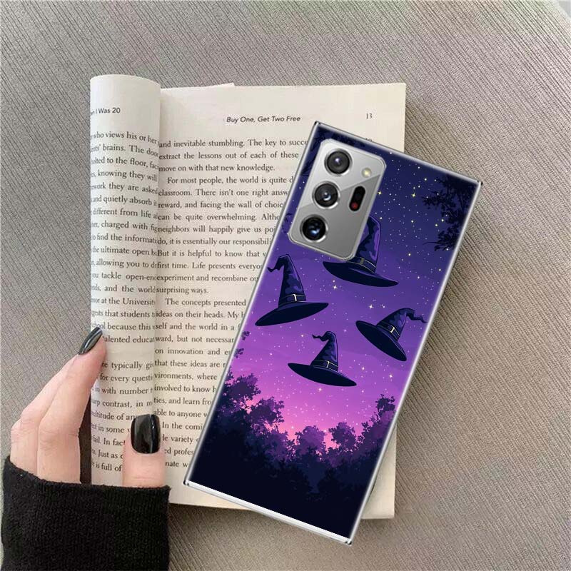 Chapéu de Mago de Halloween Terror Divertido Capa de Telefone Para Samsung Galaxy S25 Edge S24 S23 FE S22 S26 Ultra S21 S20 S10 Plus Capa Macia