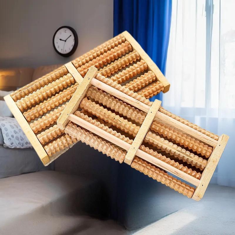 Fitness Health Care Foot Massager, Wooden Reflexology Stress Relief Device, Vibrant Color Pain Relief Massage Roller-1PC