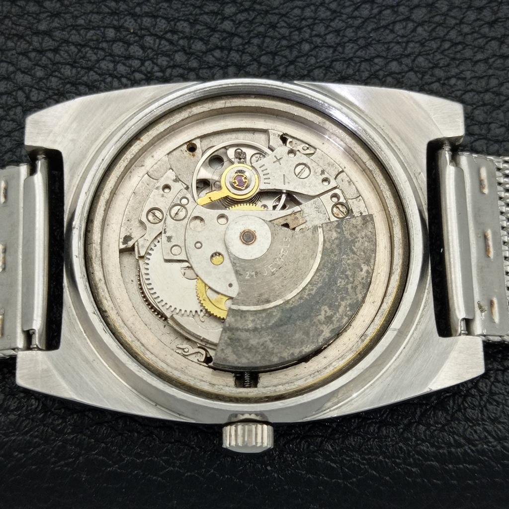 VINTAGE TRESSA AUTOMATIC SWISS MENS BLACK COLOR DIAL WATCH A436457-2 R129-a436457