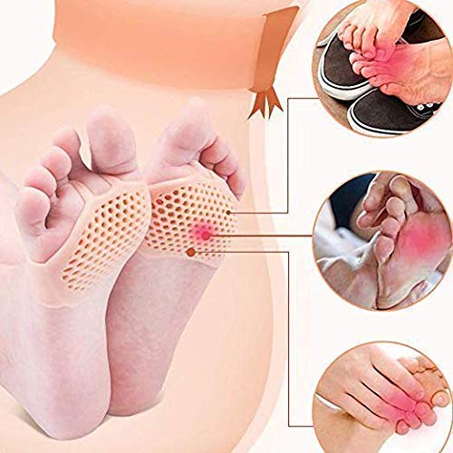 TILIQUA Manica in Gel di Silicone per Mezza Punta Antiscivolo Cuscinetti Morbidi per Avampiede per Sollievo dal Dolore calzini anteriori del tallone silicone Protezione per Tallone calzini in Gel per Piede per Rep