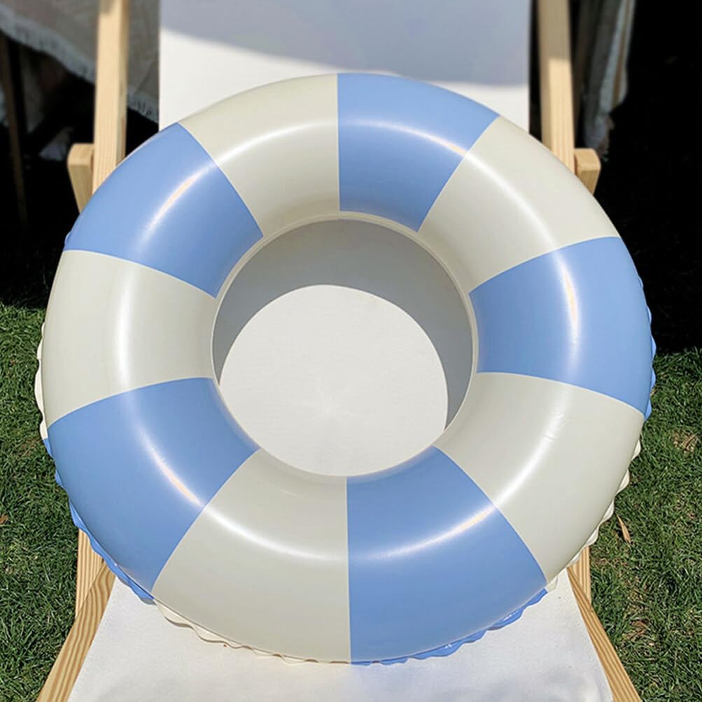 Pool Tube Swim Ring for Kids Adults, Classic Striped Inflatable Floats Swimming Ring Pool Inner Tubes, Inflatable Pool Floats Ad