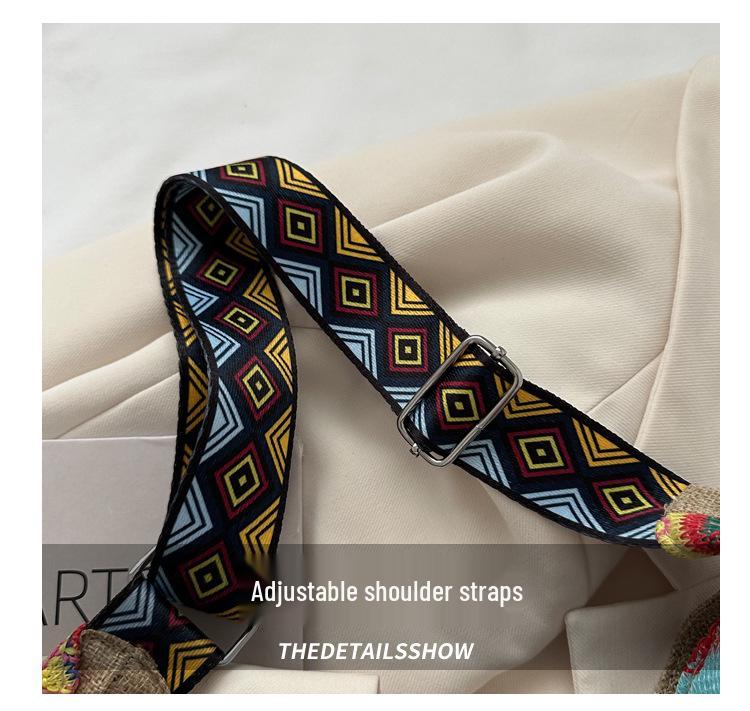 2025 Fashion Ethnic Tassel Canvas Shoulder Crossbody Tote - Large Capacity