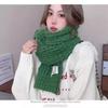 Polyester Thick Knitted Scarf Solid Color Fall Winter Warm Scarf Warm Neck Wrap  For Women