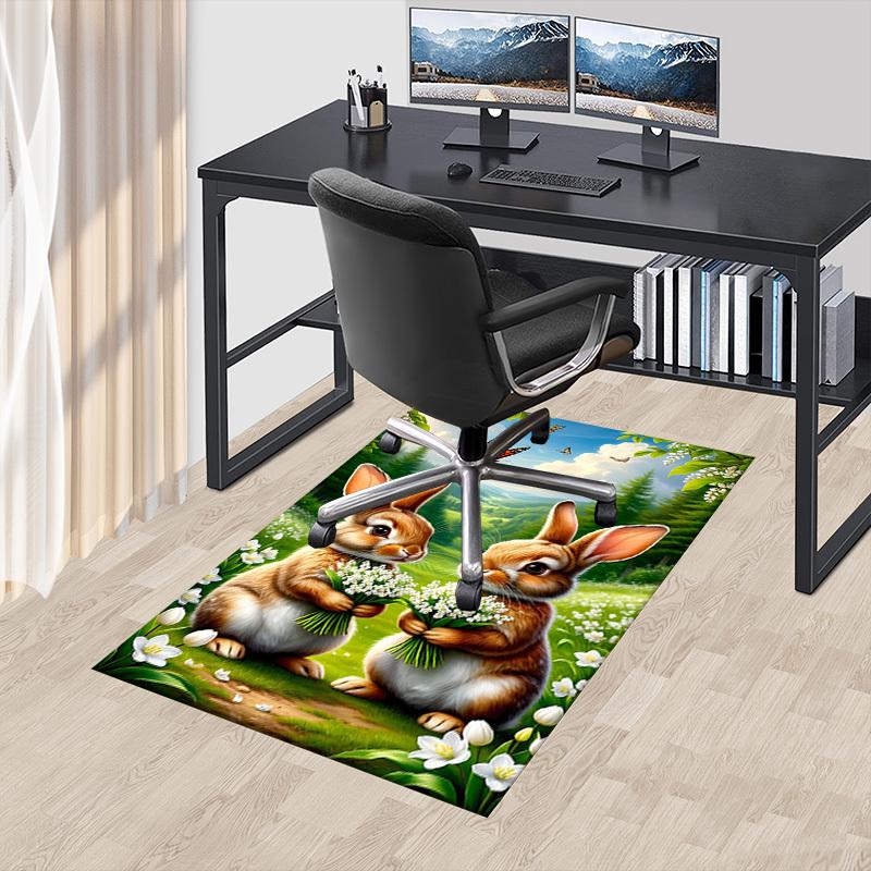 1PC Bunnies Flowers Extra Large Non-Slip Floor carpet, Office, family, bedroom, Studio - Large Area Rug,Longlasting Material-K0329