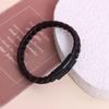 Men's Titanium Steel Woven Leather Bracelet: European-American Style, Korean Trend, Simple Bangle