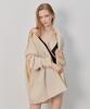 Bikini Bender Simple Loose Fit Long Sleeve Shirt Cover-Up - Beige