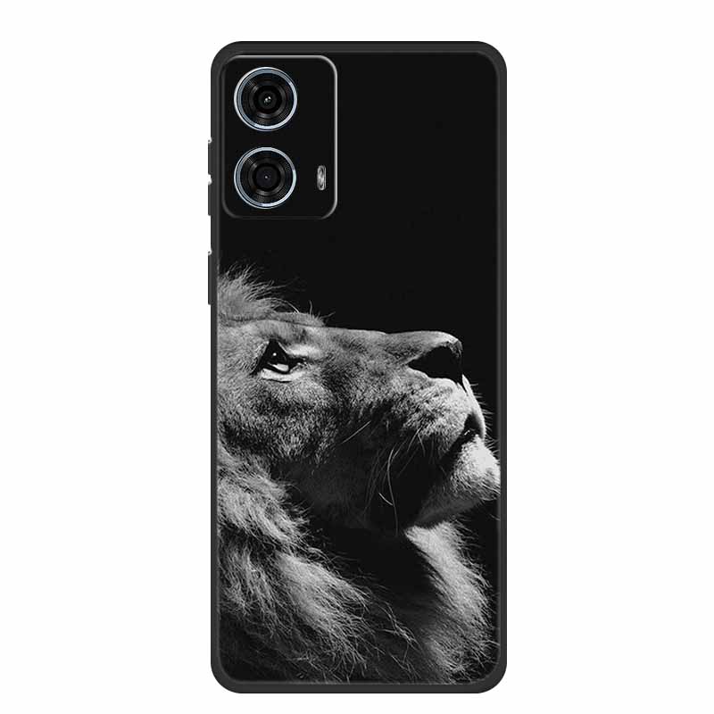 Pentru Motorola Moto G24 Power Carcasă Silicon Lup Leu TPU Moale Carcasă Telefon Pentru Moto G24 Power Capac Spate Desene Animate Carcasă Rezistentă la Șocuri
