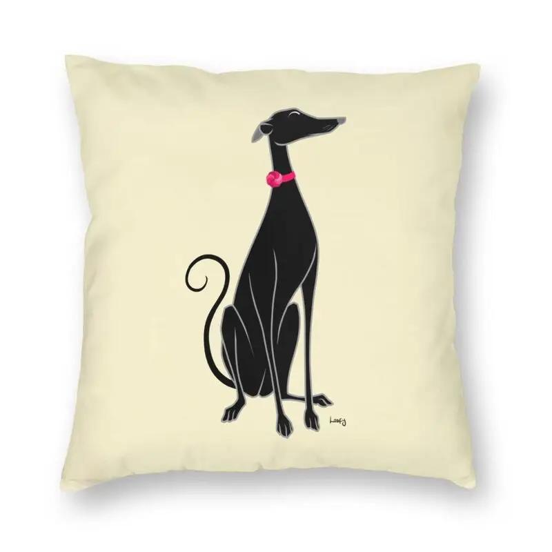 Cartoon Puppy Cushion Cover Sofa Home Decor Greyhound Square Pillow  Car    Moda