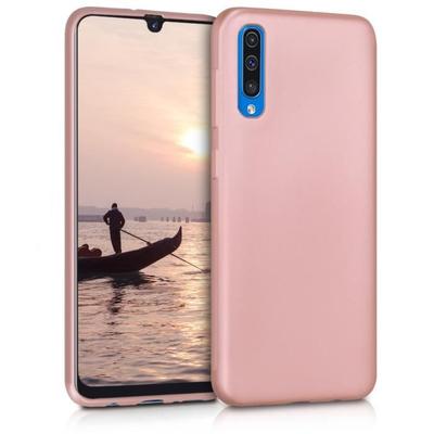Case - Kwmobile - Samsung Galaxy A50 - Silicone - Flexible - Metallic Rose Gold