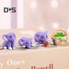 4Pcs Elephant Figurine Exquisite Realistic Resin Micro Landscape Decor Animal Miniature
