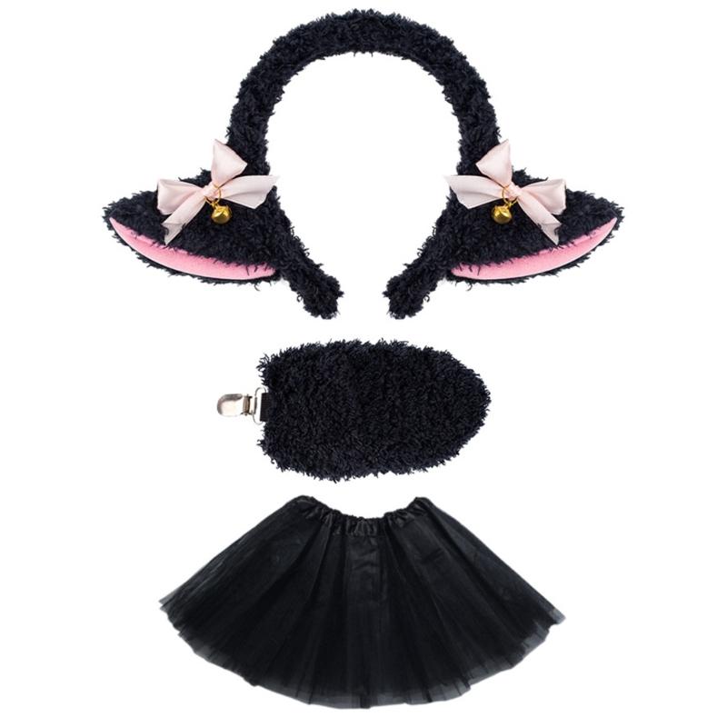 Sheep Animal Costume Accessories Sheep Headband Sheep Tail Skirt Halloween Lamb Outfit for Women Girl Halloween Cosplay