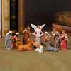 Christmas Nativity Figurines Holy Family Figure with Donkey Nativity Figure,Table Ornament Religious Christmas Decors