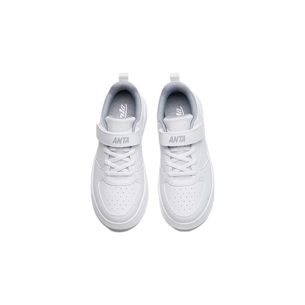 Anta Lightweight Shock Absorbing Anti-Kick Low-Top Kids Skate Shoes Kids Sneaker White A332338063J-1