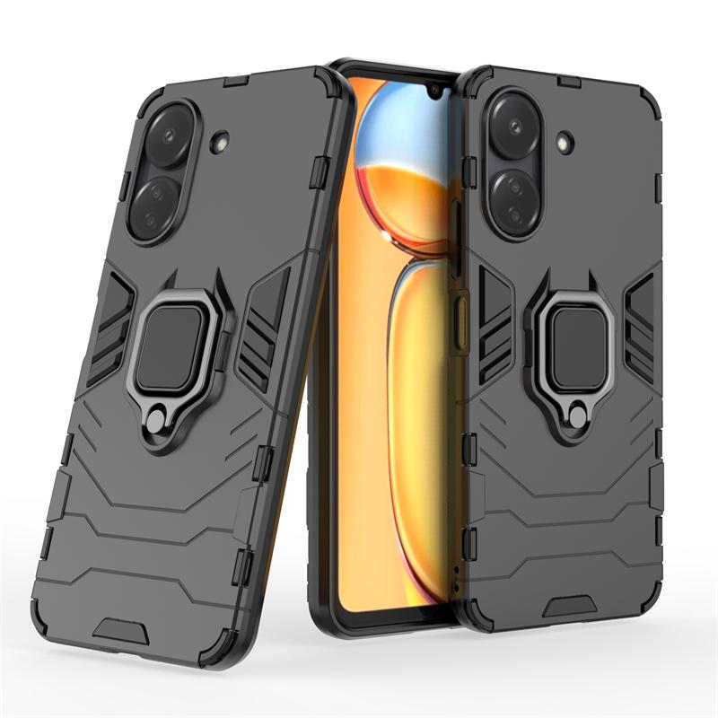 For Poco C65 Cover Case Xiaomi Poco C65 C 65 Capas PC Back Shockproof Ring Holder Stand Magnetic Armor Case For Poco C65 Fundas