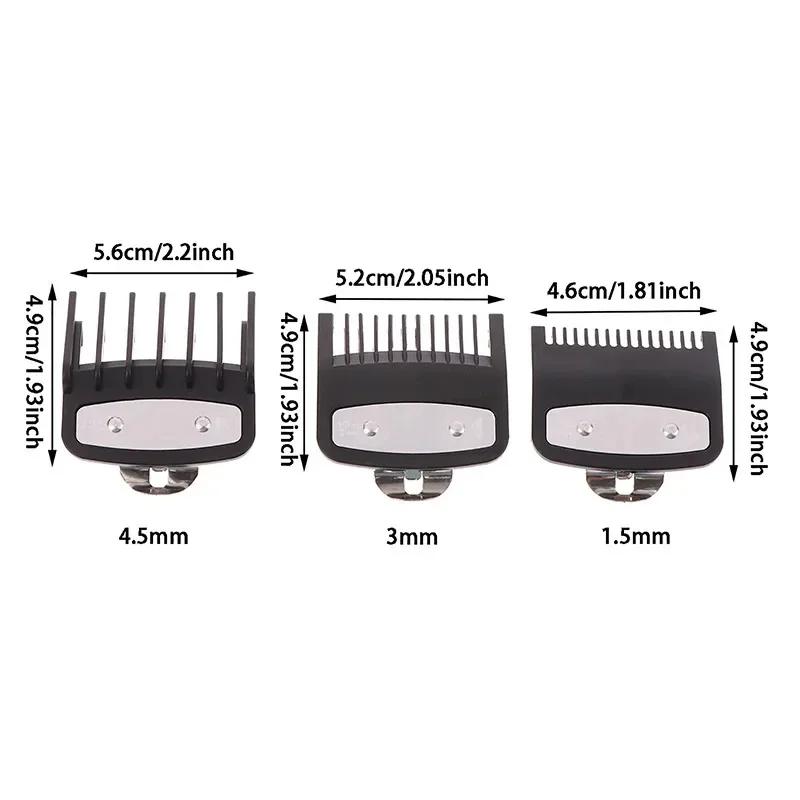 1Pcs Black Limit Comb Set Hair Clipper Guards Guide Combs Trimmer Styling Tools Attachment Compatible 1.5mm 3mm 4.5mm