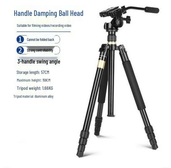 Era Q222 Carbon Fiber Lightweight Travel Tripod with Damping Ball Head for DSLR Photography