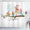 Rideau de douche de Noël, Boules Style Vintage Design Célébration Saison Hivernale Thème Merveilleux Flocons de neige, Tissu Tissu Salle de bain