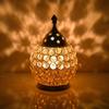 Brass Akhand Diya for Puja Decorative Crystal Oil Lamp Tea Light Holder Lantern Oval Shape Diwali Lights for Decoration (Medium)