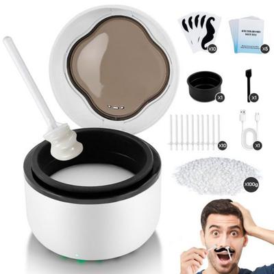 Kit Mini Cera para Nariz Negro para Hombres y Mujeres Eléctrico para Nariz, Orejas, Cejas, Depilación de Zonas Pequeñas 40g vs 100g Cera Incluye 10 Aplicadores