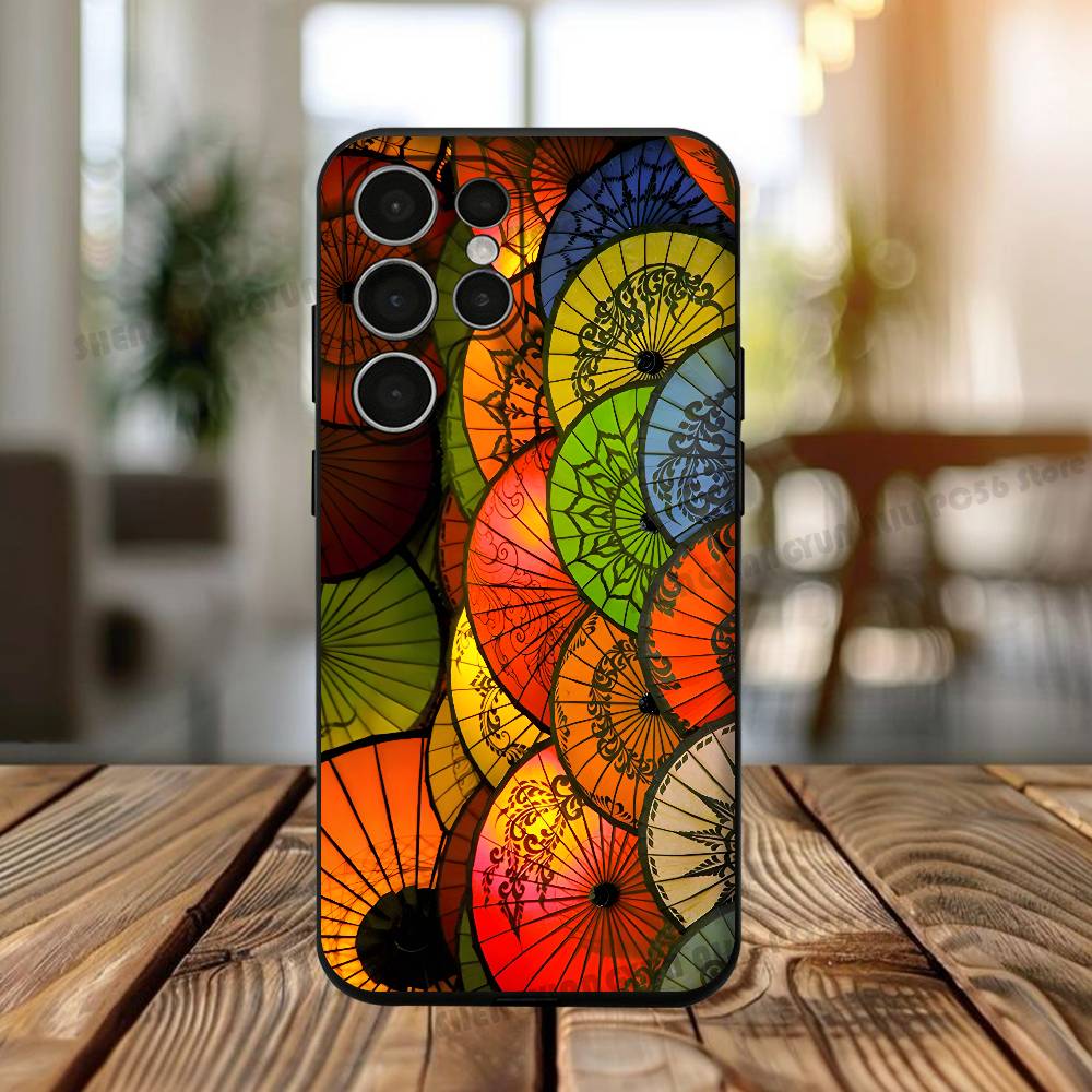 

Rainbow Umbrella Phone Case For Samsung S24,25,23,22,21,20 Plus Ultra 5G Lite Shockproof Cover Samsung S235G