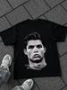 Black Oversized T-Shirt with Cristiano Ronaldo CR7 Print