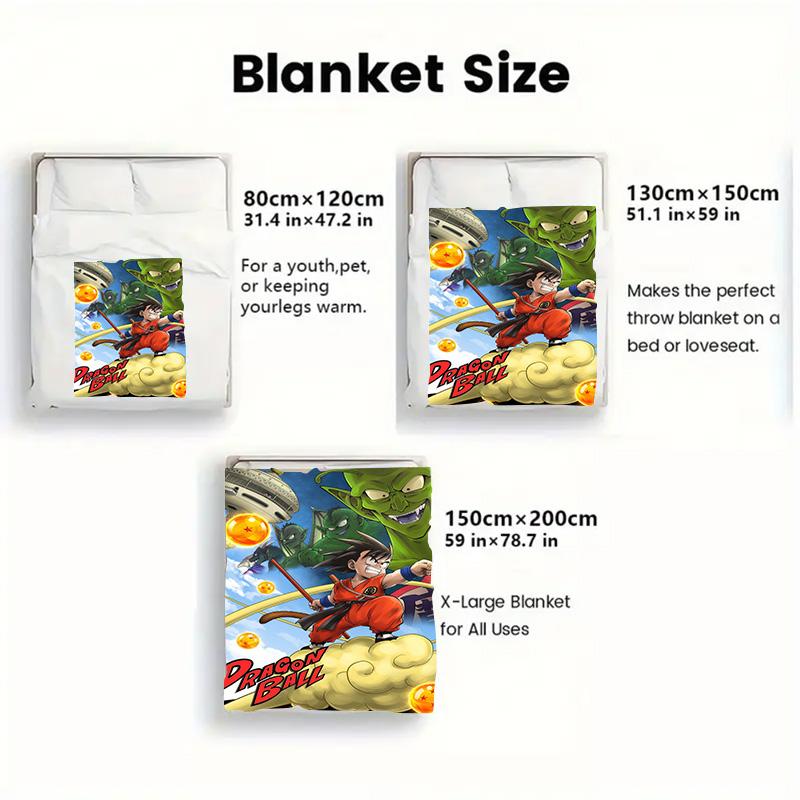 Dragon Ball Creative Design Blanket Stylish Flannel Soft Blanket for Bedroom Home Decor THW