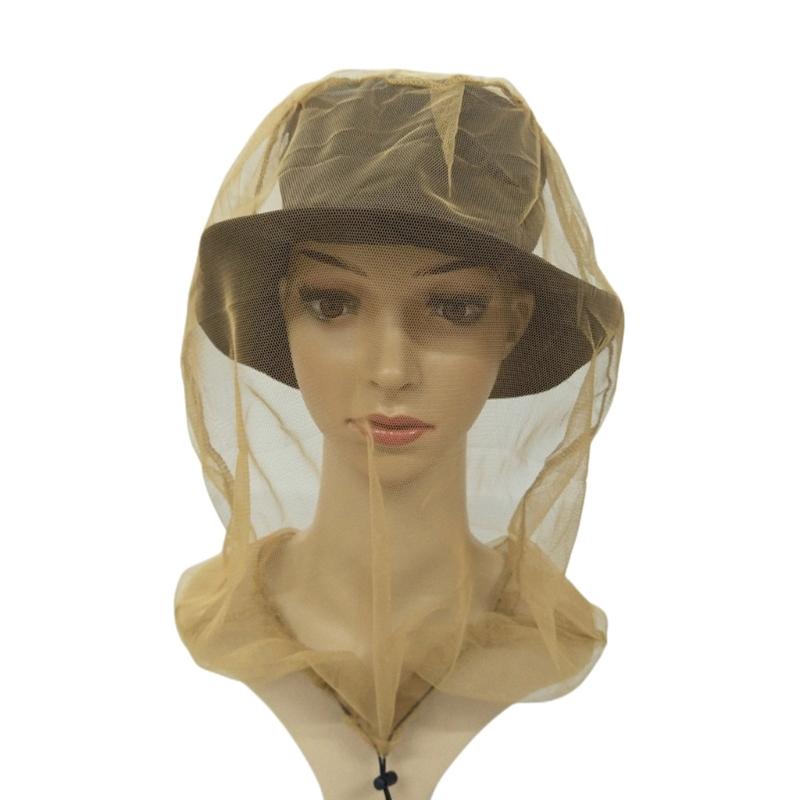 Mosquito Head Net Fine Mesh Insect Netting Head Net Hat Anti-Mosquitos Fishing Mesh Cap Camping Durable Protective Cover