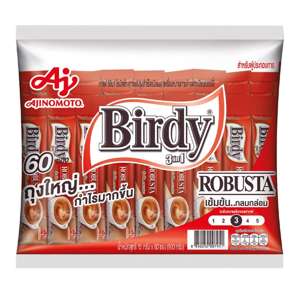

Суміш розчинної кави Ajinomoto Birdy 3 в 1 Robusta 15 г x 27 шт. / 40 шт. / 60 шт. - Тайська 15 g x 60 Sachets