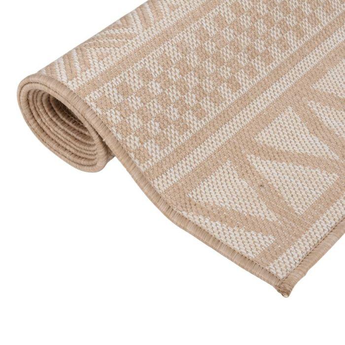 VidaXL Tapis à tissage plat d'extérieur 160x230 cm Rayures brunes
