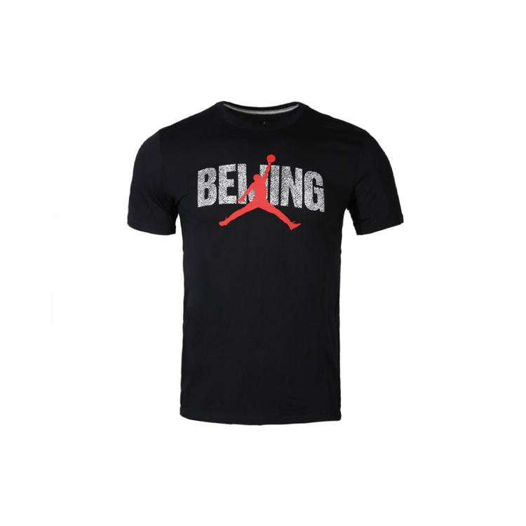 Jordan Air Jordan Air City T Shirts Men s Black Crew Neck Moderate Straight Fit BV6640-010 S