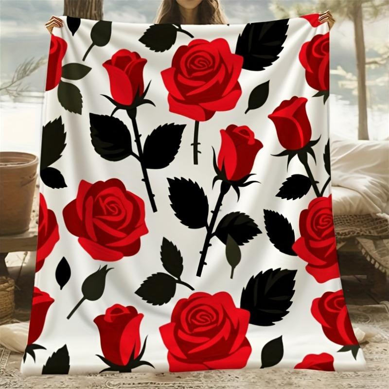Valentine's Day Collage Throw Blanket, Soft Cozy Flannel Blanket, Romantic "Happy Valentine's Day" Home Decor Gift for Couch Bed