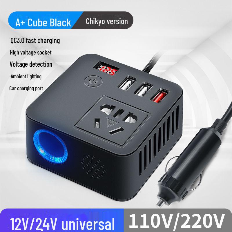 

Универсальное автомобильное зарядное устройство-инвертор 12 В/24 В - 220 В с разъемом быстрой зарядки USB QC3.0