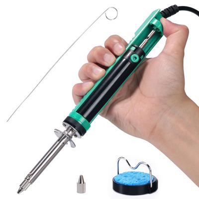 929D-V Ferro de solda elétrico dessoldador Bomba de dessoldagem com cabo de carregamento mais curto e bicos dessoldadores 1,0 mm 1,2 mm
