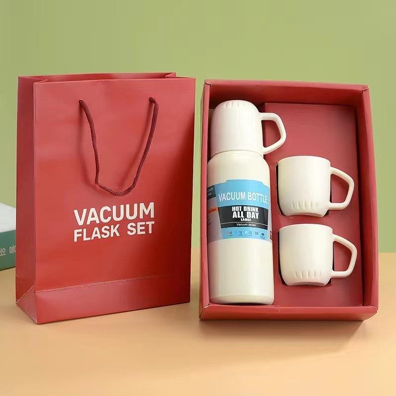 Vacuum Thermos Cup Business Cup Three-lid Gift Straight Cup Portable Gift Set Gift Box