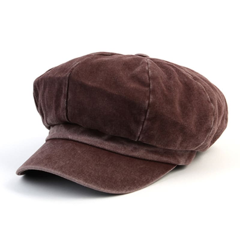Universal Chemistry Belted Hard Washing Burgundy Newsboy Cap
