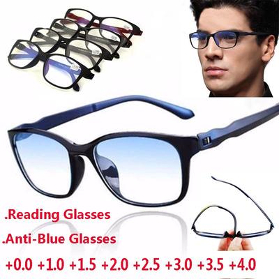 Anti Blue Reading Glasses Presbyopic Eyeglasses Men Antifatigue Computer Eyewear 0 +1.0 +1.5 +2.0 +2.5 +3.0 +3.5 +4.0