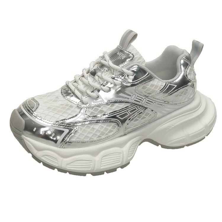 Thick-soled Thin-mesh Dad Shoes for Women In the Summer of 2025, the New European Version of Mesh Yarn, Breathable and Versatile Casual Sports Sh