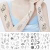 10 Sheets Black And White Tattoo Stickers Insects Flowers Butterflies Moon Patterns Durable Waterproof Temporary Tattoo Stickers