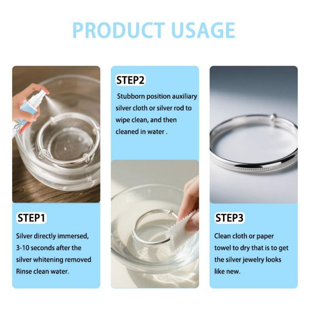 1 Bottle Jewelry Cleaning Spray Jewelry Cleaner Jewel-like Shiny Metal Surface Quick Repair and Protection