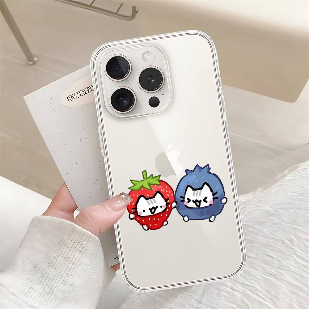 Cute B-basiilleaf-s Phone Case For IPhone 17 16 15 14 Plus 13 12 11 Pro Max Phone Back Cover Transparen