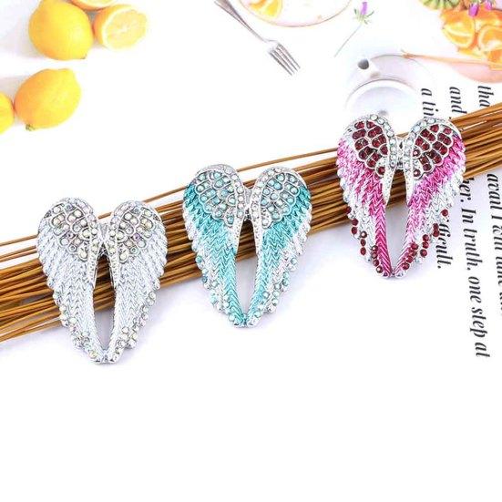 Women Rhinestone Inlaid Angel Wing Brooch Pin Cardigan Scarf Corsage Badge Decor