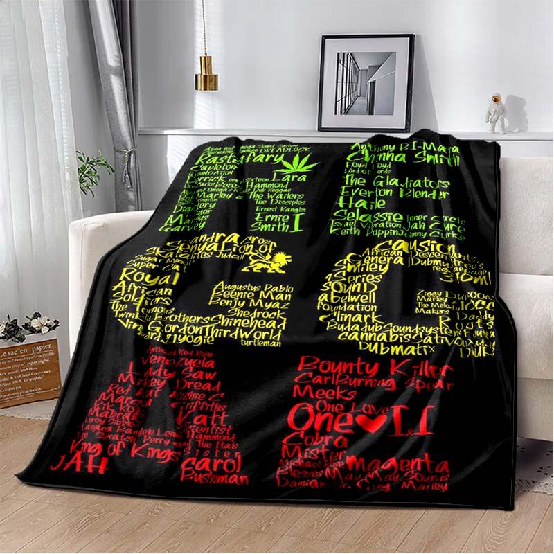 Bob Marley Album Blanket Reggae Music Jamaican Style Soft Flannel Blanket Home Sofa Bed Cover Warm Travel Christmas Gift Blanket