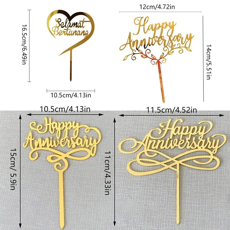1Pcs Valentine'S Day Wedding Anniversary Couple Party Acrylic Letter Cake Plugin Diy Baking Pastry Dessert Decoration